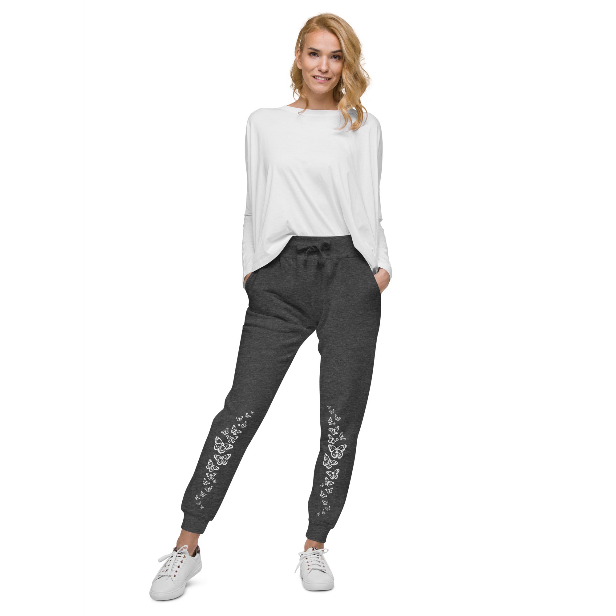 Body Heart & Soul Sweatpants | Butterfly Printed Straight Cut Pants | Streetwear Style Attire | Women's Fashion