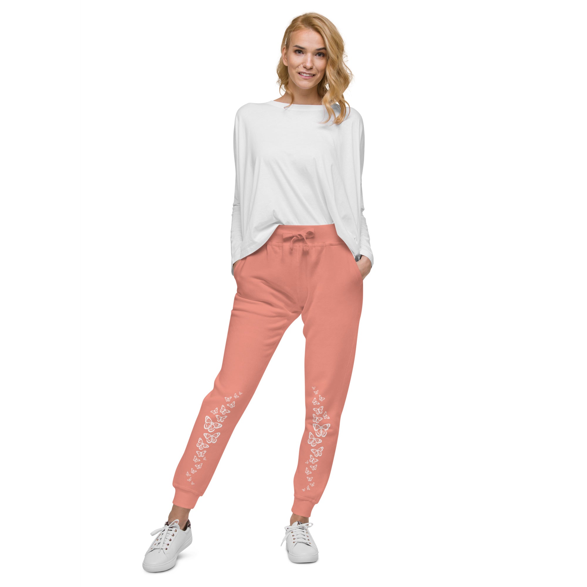 Body Heart & Soul Sweatpants | Butterfly Printed Straight