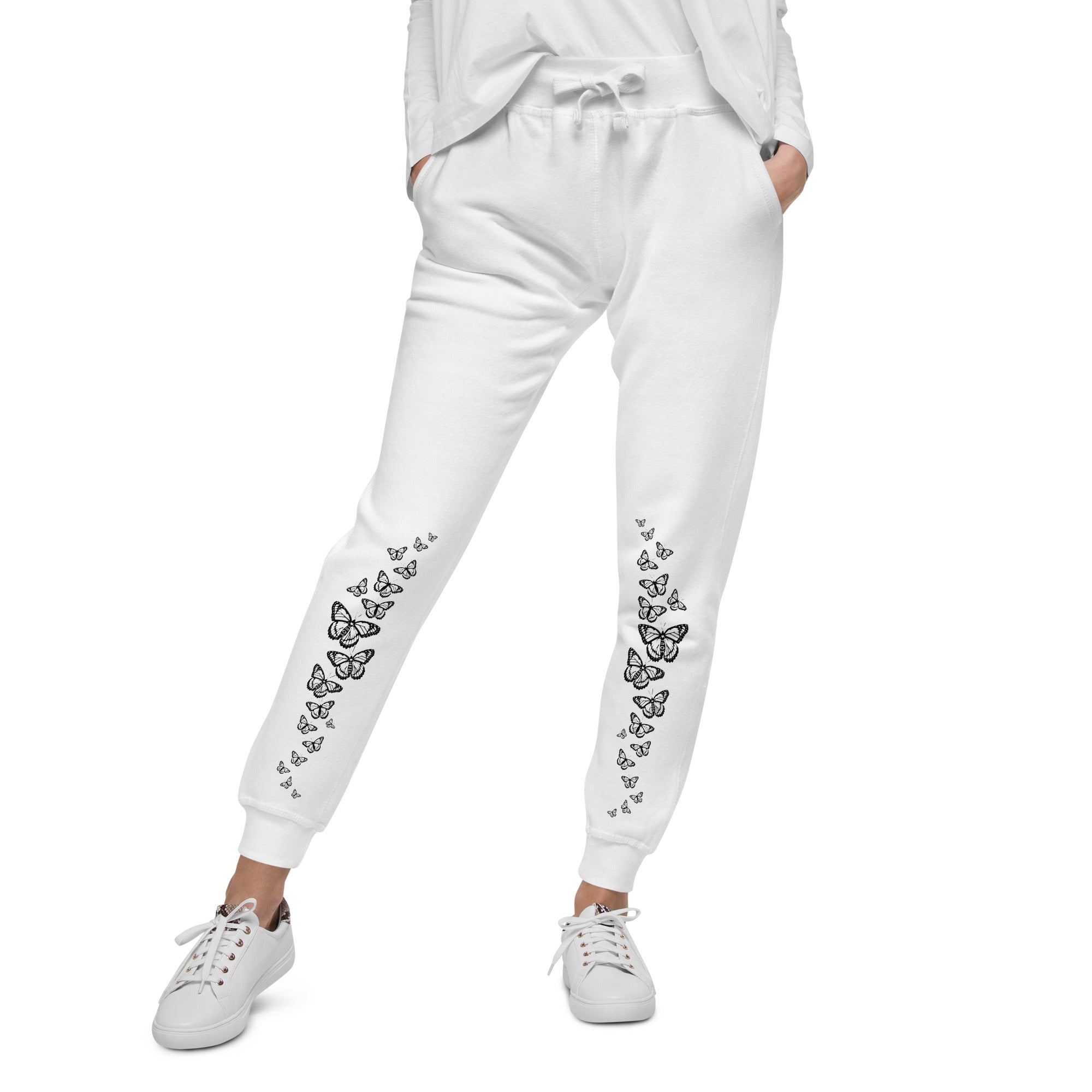 Body Heart & Soul Sweatpants | Butterfly Printed Straight Cut Pants | Streetwear Style Attire | Women's Fashion