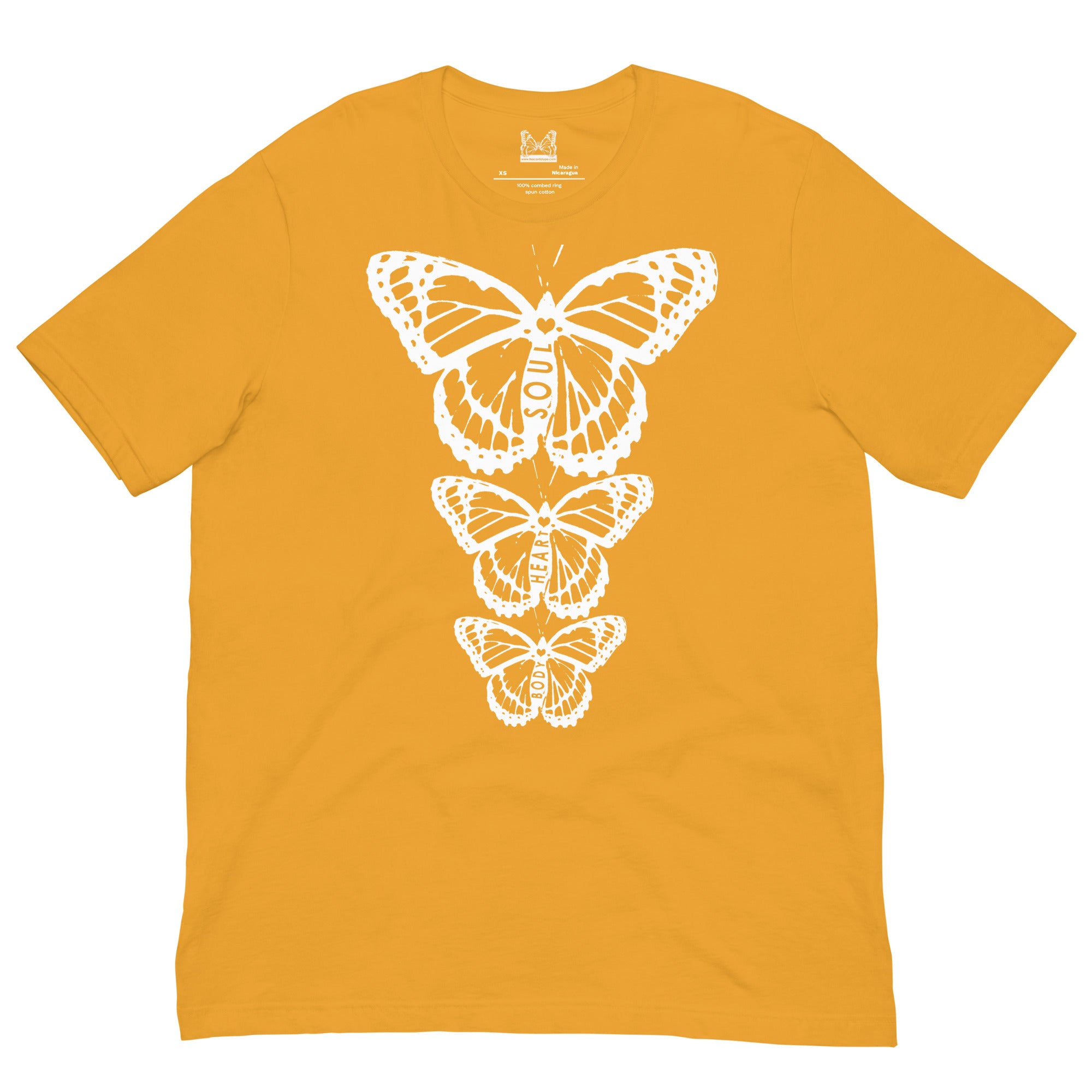 Body Heart & Soul Butterfly Unisex Graphic Colored T-Shirts