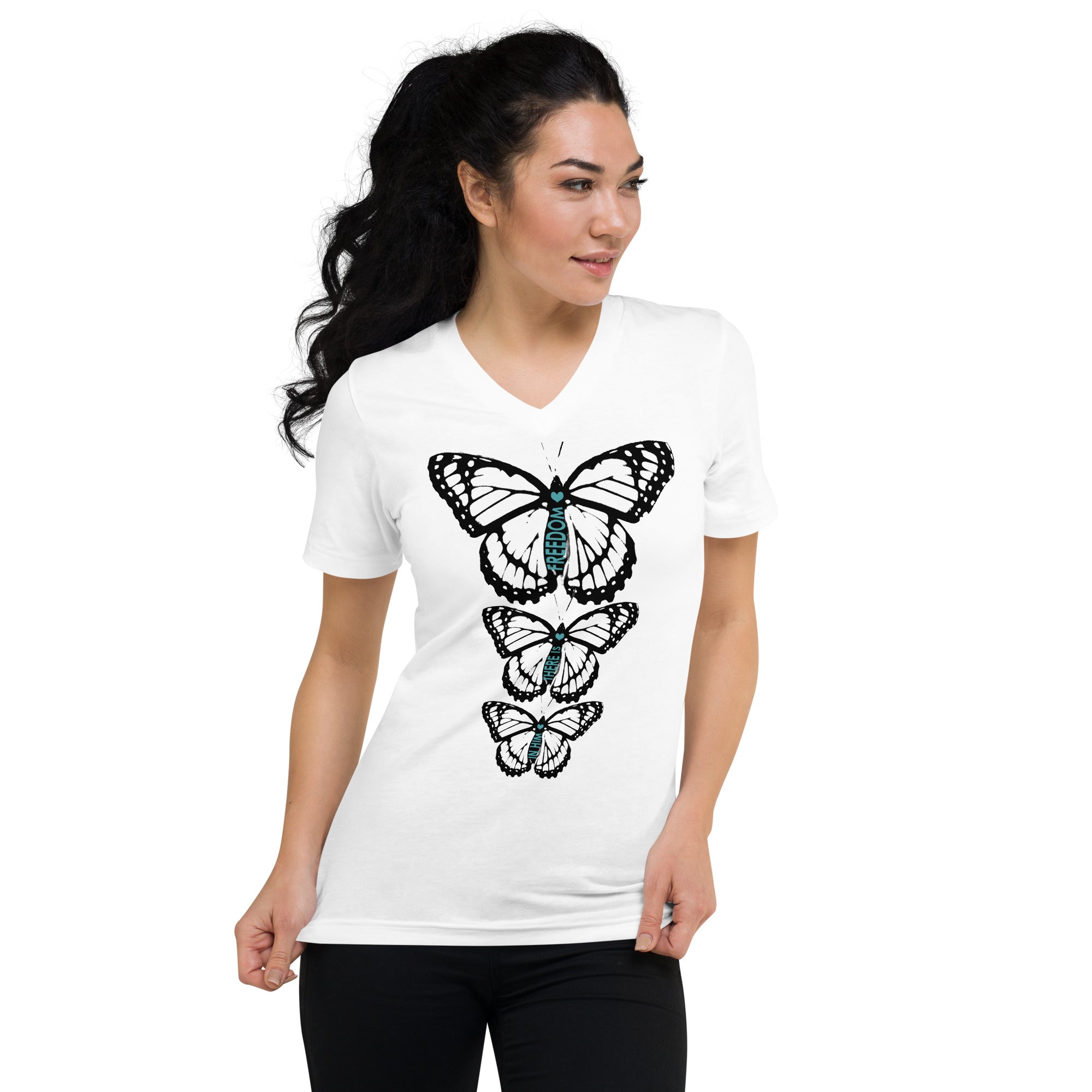 In Him There is Freedom ~ Butterfly Graphic T-Shirt, Unisex