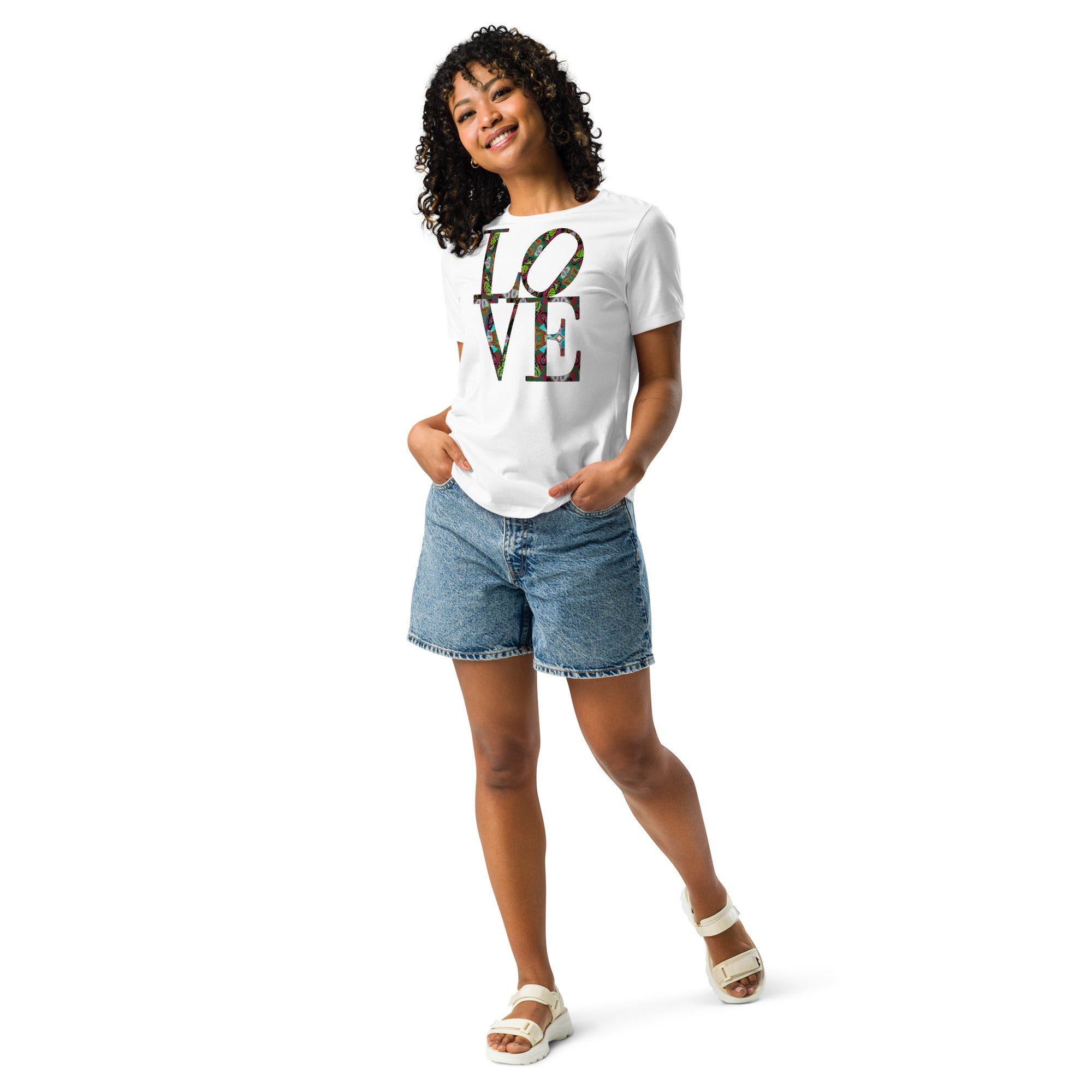 LOVE (Phily Style) ~ Women's Butterfly Word Art Graphic T-Shirt, Short Sleeve Top