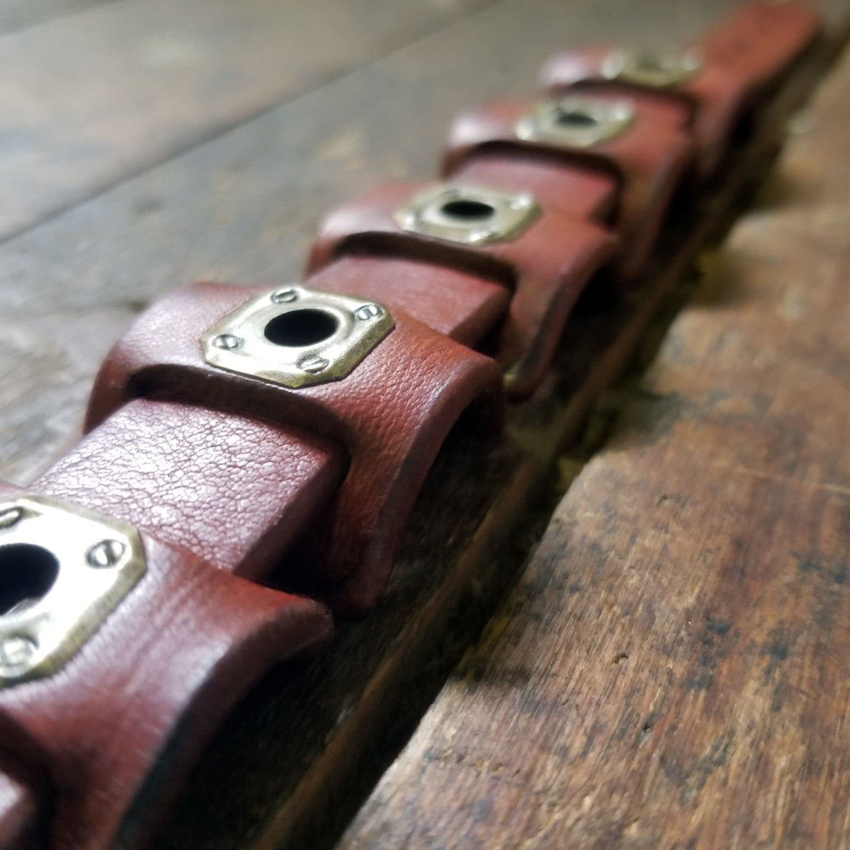 Ande Pillar Leather Bracelet | Men's Women's Leather Tile & Buckle Bracelet  - SS1078