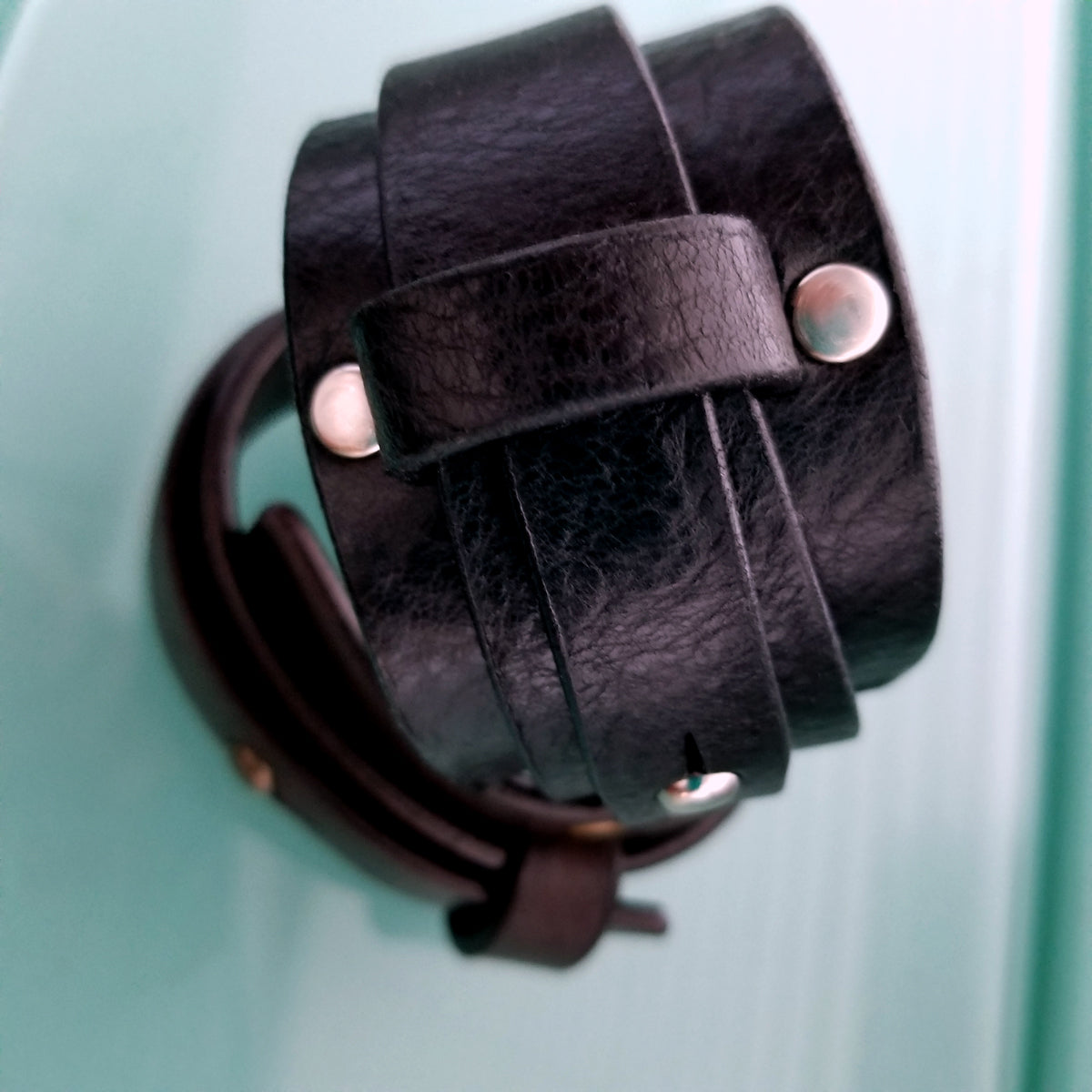 averey leather cuff, leather wrap cuff, black cuff bracelet, double wrap