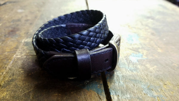 Kalani Double Wrap Braided Leather Bracelet, Black & Chocolate