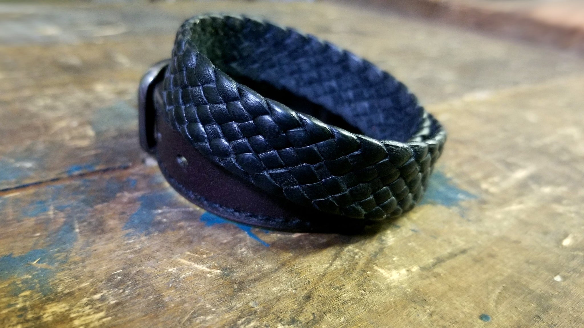 Kalani braided leather wrap buckle bracelet