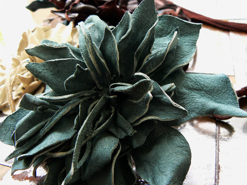 Thistle Ayana Hand-Cut Lambskin Flower & Braided Leather Wrist Wrap