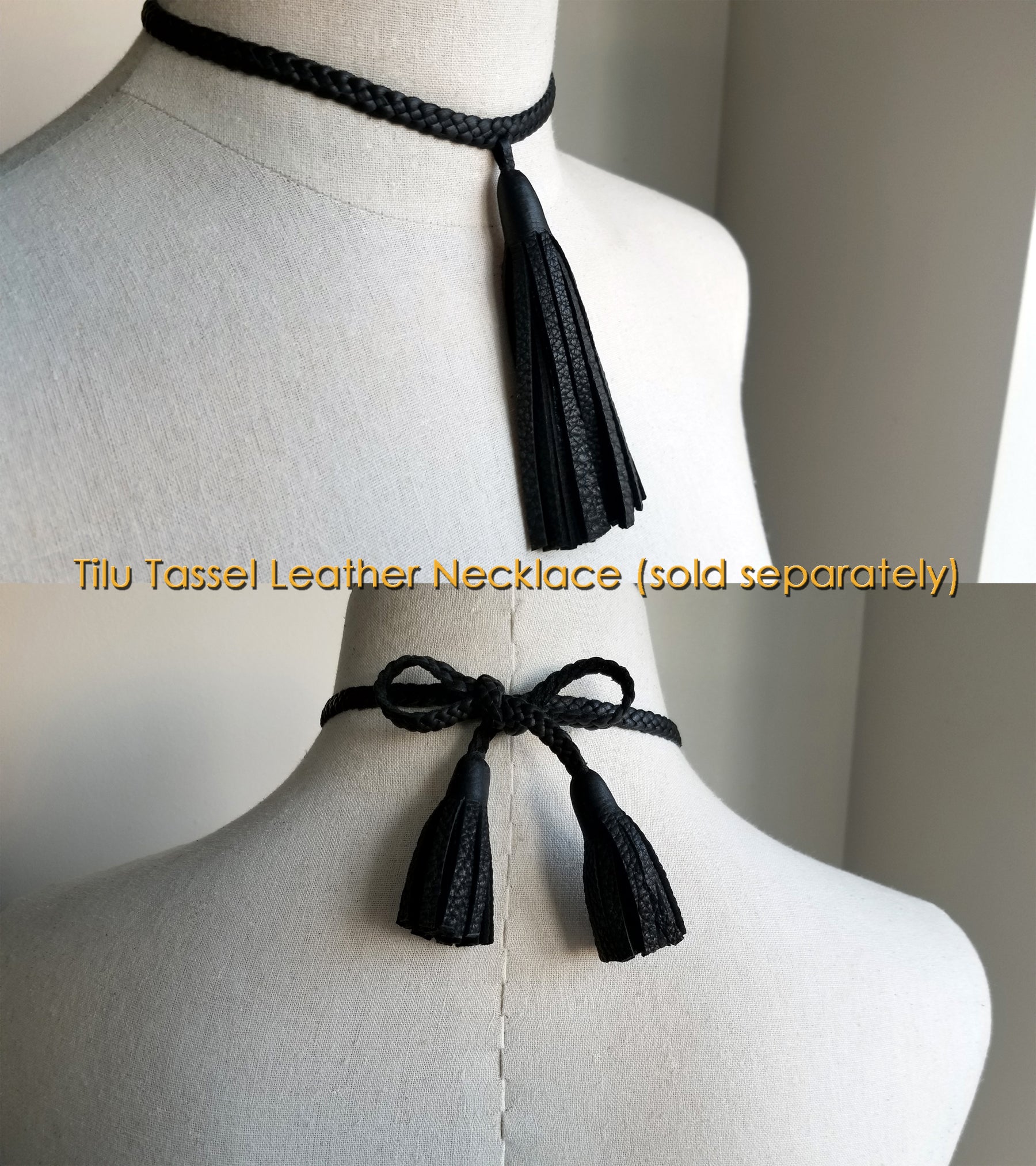 TILU Leather Tassel Earrings, Small Leather Fringe Tassel Earrings