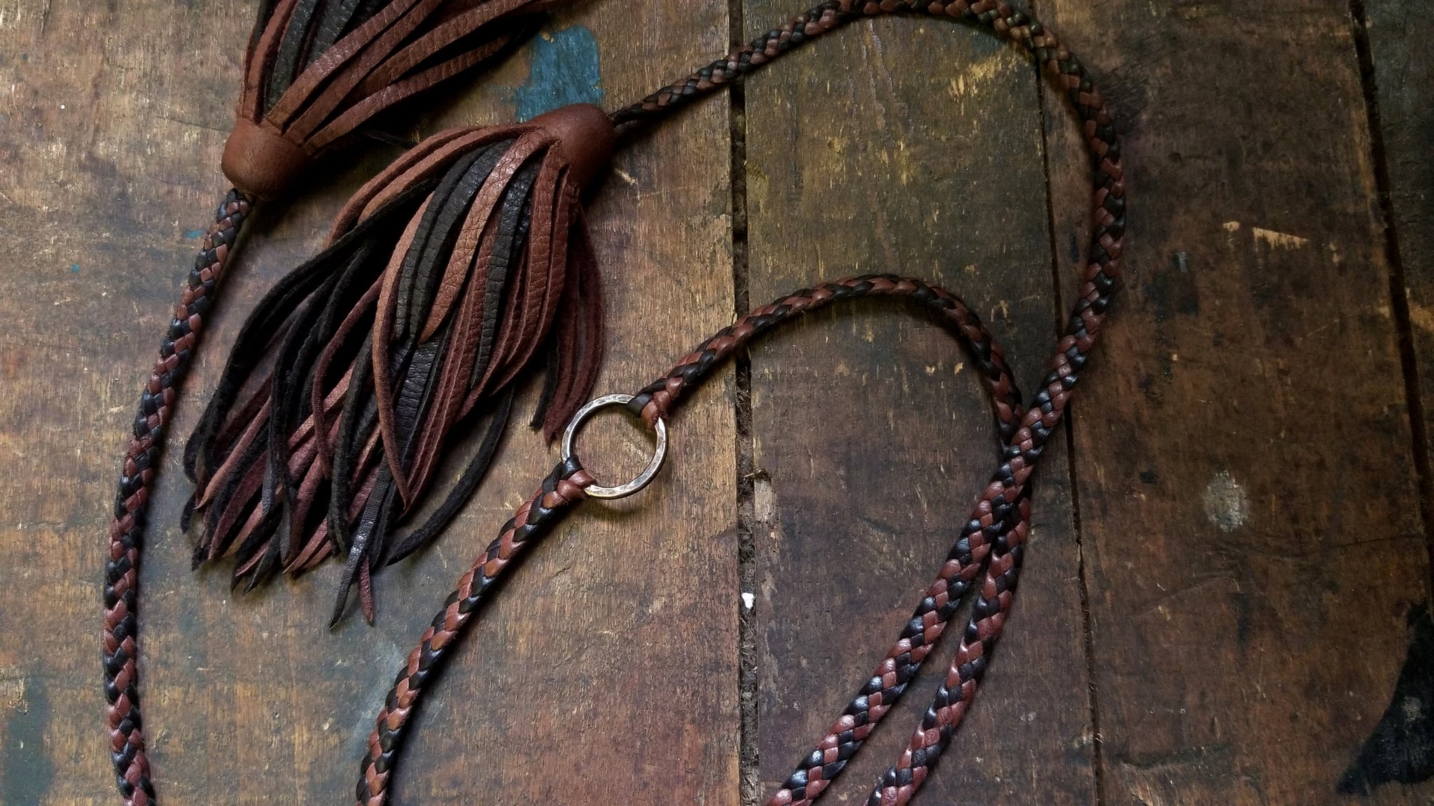 Zyanya Braided Leather Eternity Choker, Leather Necklace and Wrap Bracelet