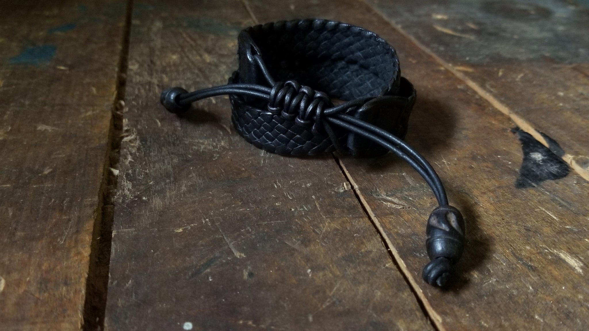Amari Double Wrap Deerskin Leather Bracelet, leather cord knot clasp