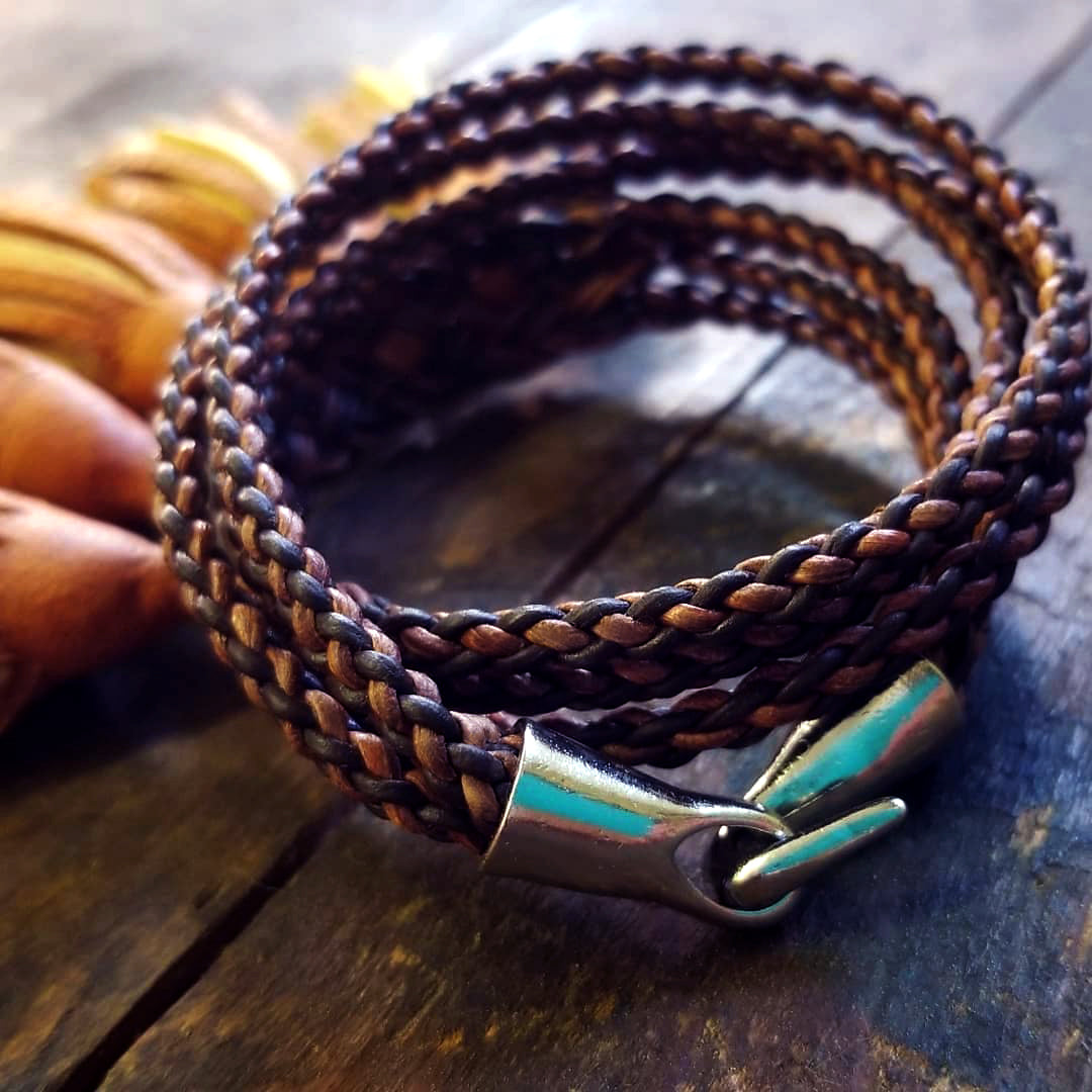 anya leather tassel bracelet in custom color combo