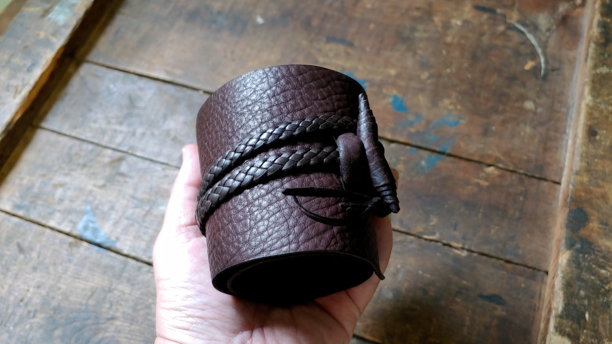 Busajja Bison Leather Wrap Cuff