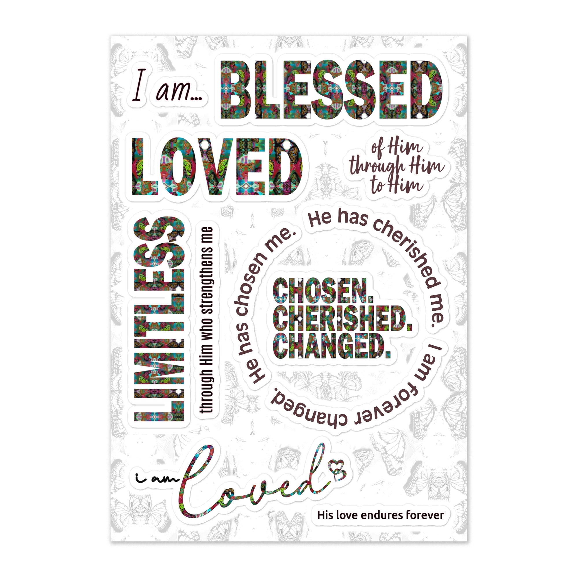 Chosen. Cherished. Changed  Sticker Sheet