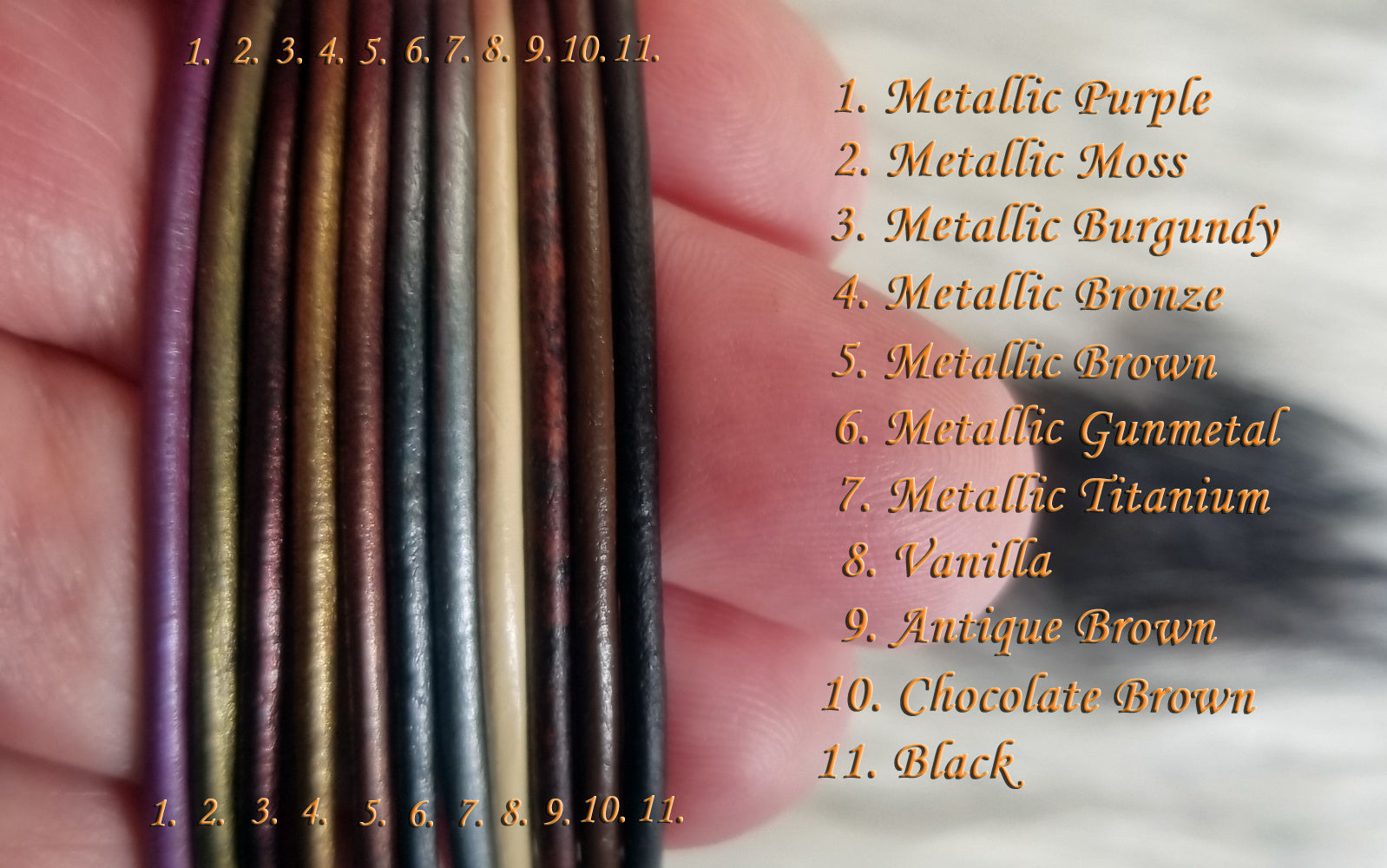 2 mm genuine leather cord color options for Oki Leather Hoop Earrings