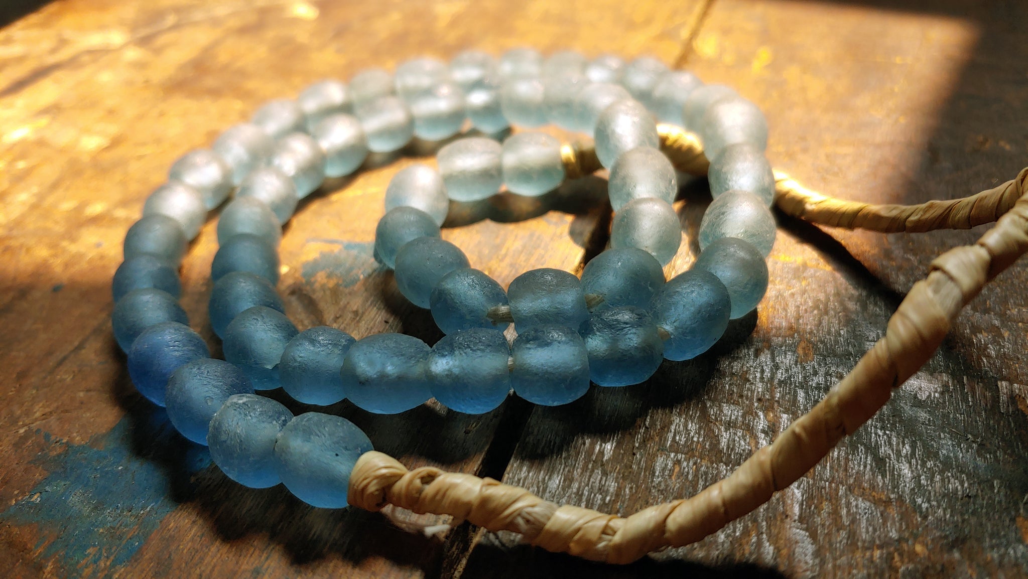 Light Blue Beads; Recycled Glass, 9mm Round, Large Hole, African Beads –  Lisa M. Cantalupo