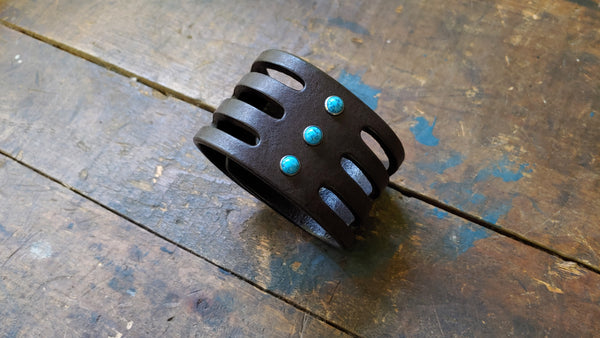 Trinity Leather Cuff, Brown Aztec Leather