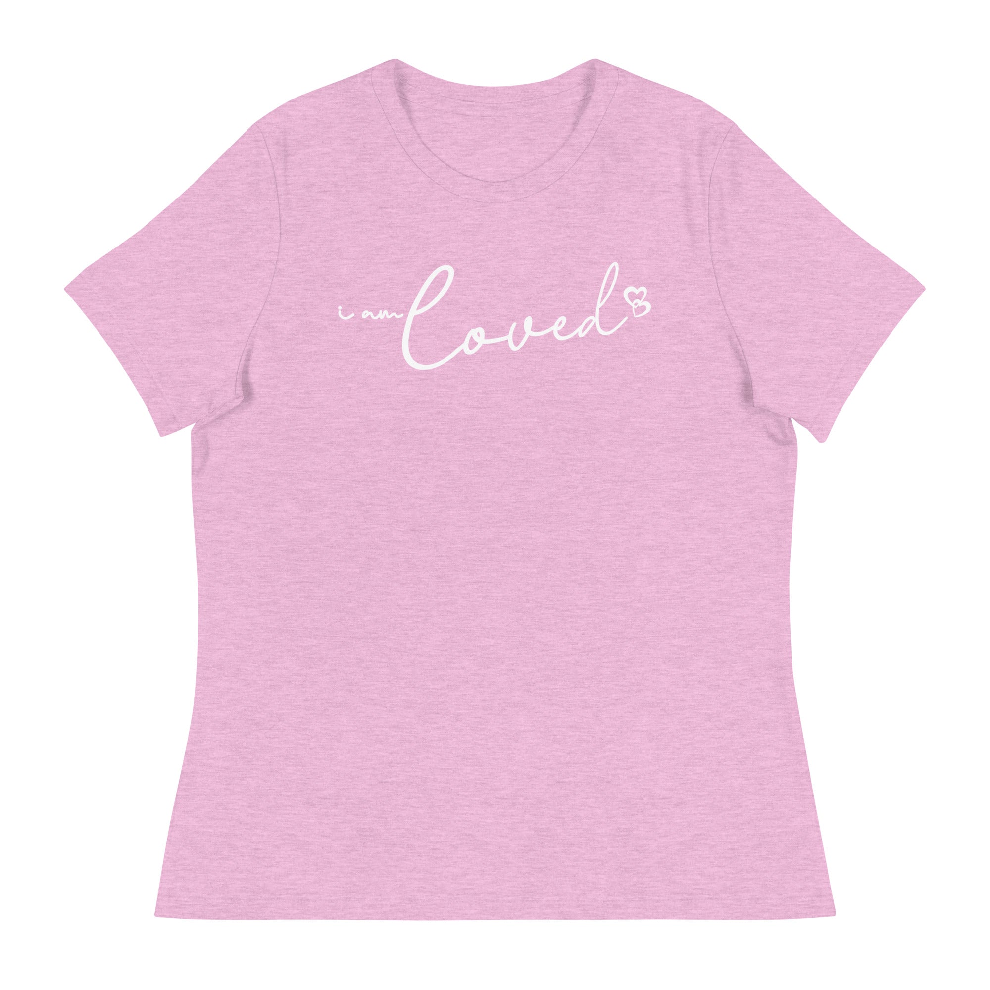 I am Loved ~ Women's Graphic T-Shirt, Butterfly Word Art Short Sleeve Top