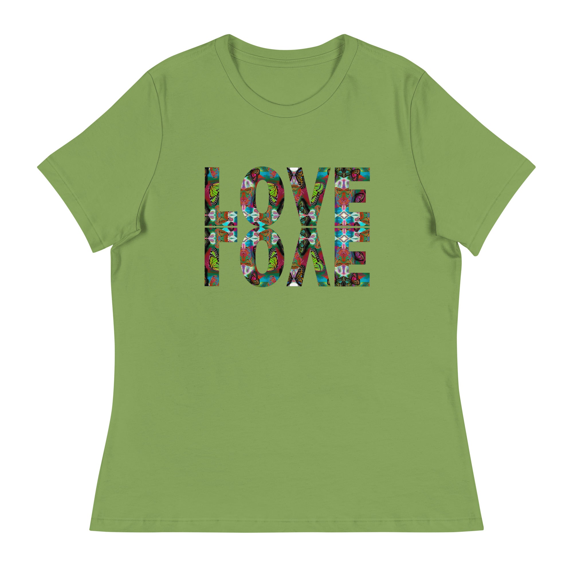 LOVE x 2 ~ Women's Graphic T-Shirt, Butterfly Word Art Short Sleeve Top