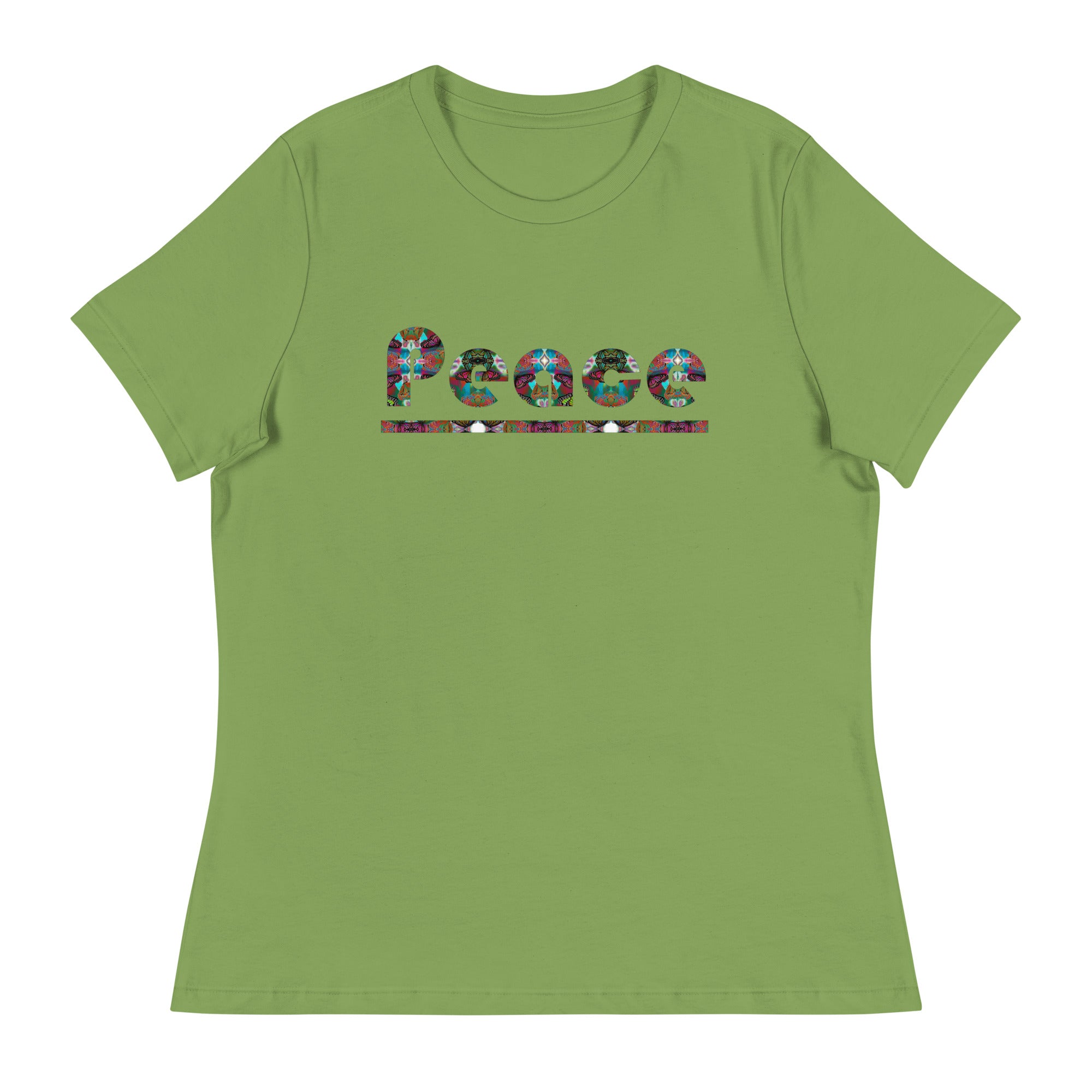 Peace ~ Women's Graphic T-Shirt, Butterfly Word Art Short Sleeve Top