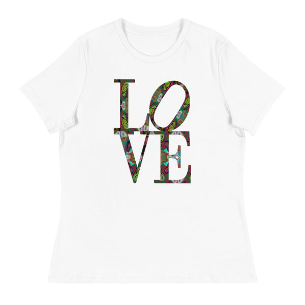 LOVE (Phily Style) ~ Women's Butterfly Word Art Graphic T-Shirt, Short Sleeve Top